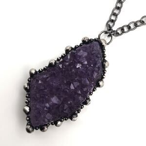 Genuine Amethyst Geode Necklace